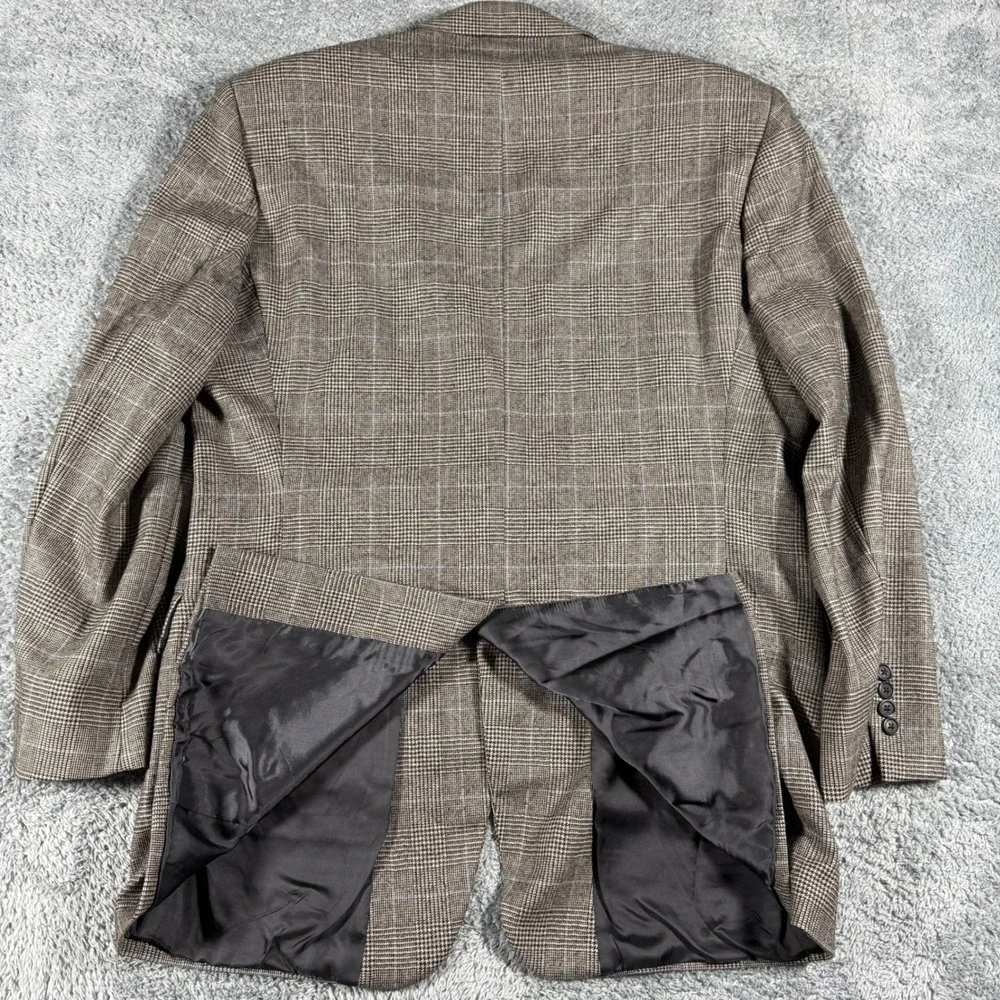 Loro Piana Brooks Brothers Sport Coat Blazer Jacket Men 46L Glen Check‎ Madison